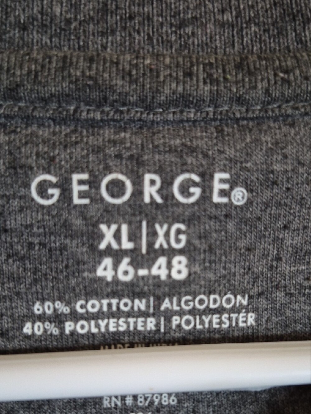 George Men’s Charcoal Gray Polo with Light Blue Stripe Detail - Picture 2 of 5